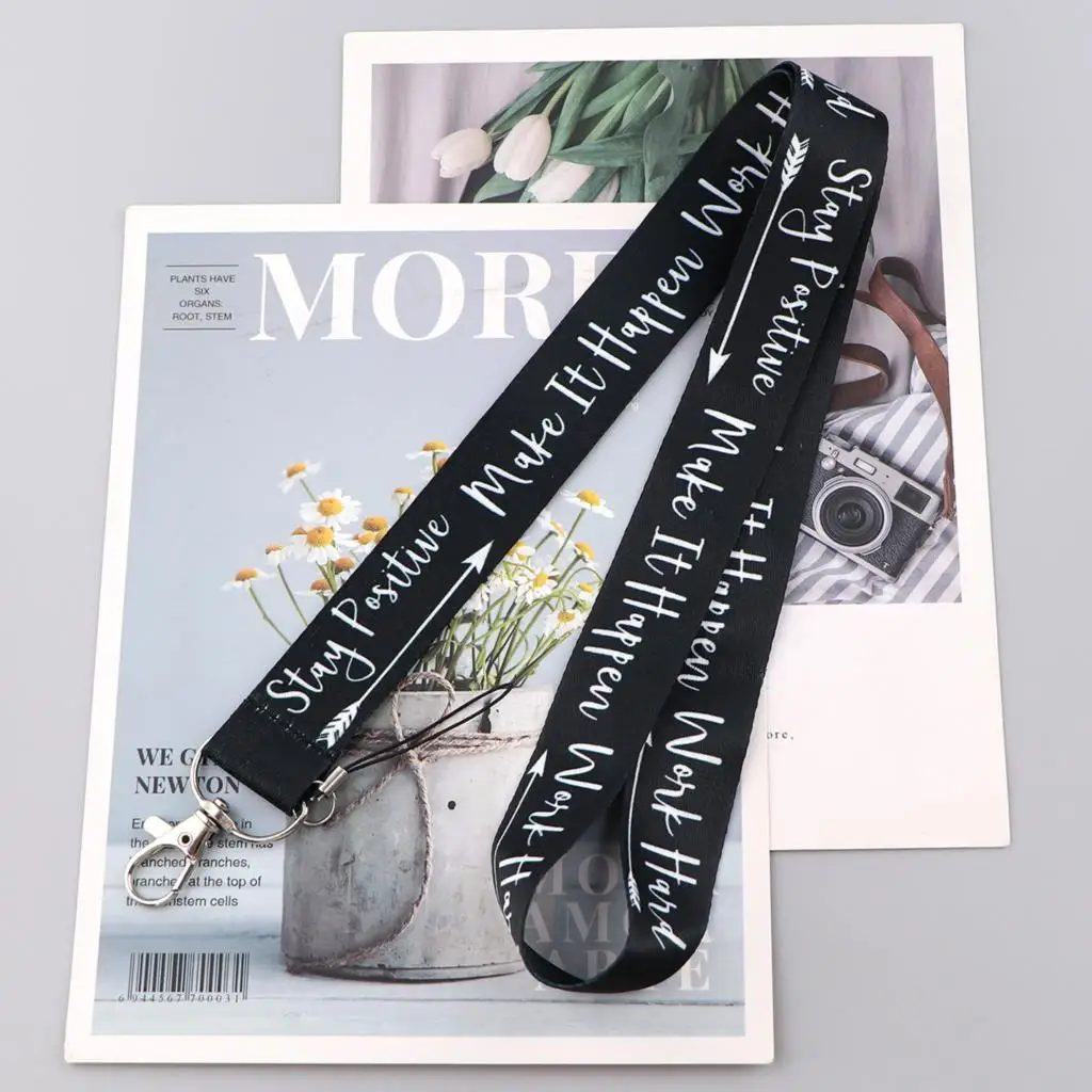 Motivational Quote Lanyards: Stylish Neck Strap for Keys, Badges & Accessories