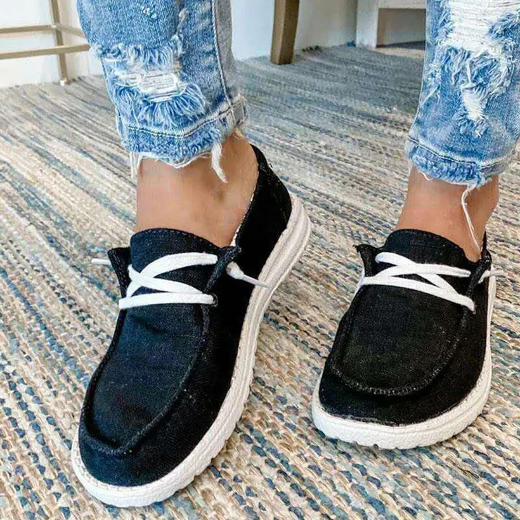 2022 Women Flats Summer Breathable Casual Shoes Woman Lace Up Students Girl Flats Fashion Women Shoes Plus Size Flats