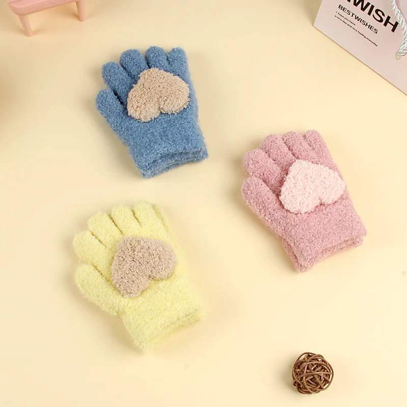 Baby boys girls gloves children late autumn early winter cute cartoon style full fingers gloves warm mittens 0-4 years