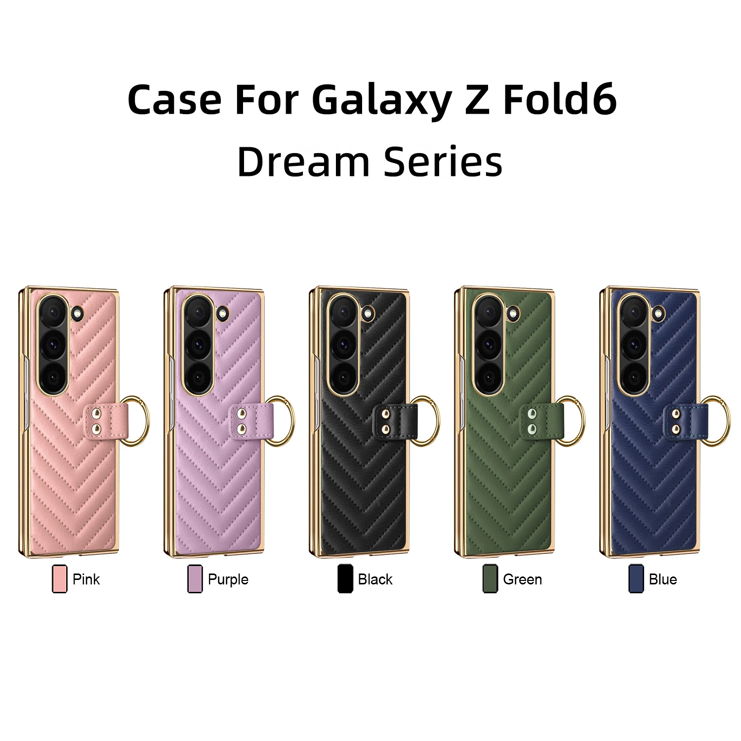 VIETAO For Samsung Galaxy Z Fold 7 Case With Ring Holder&Built-in Screen Protector Women Quilted Leather Z Fold 6 5 4 Phone Case | Gaffar India