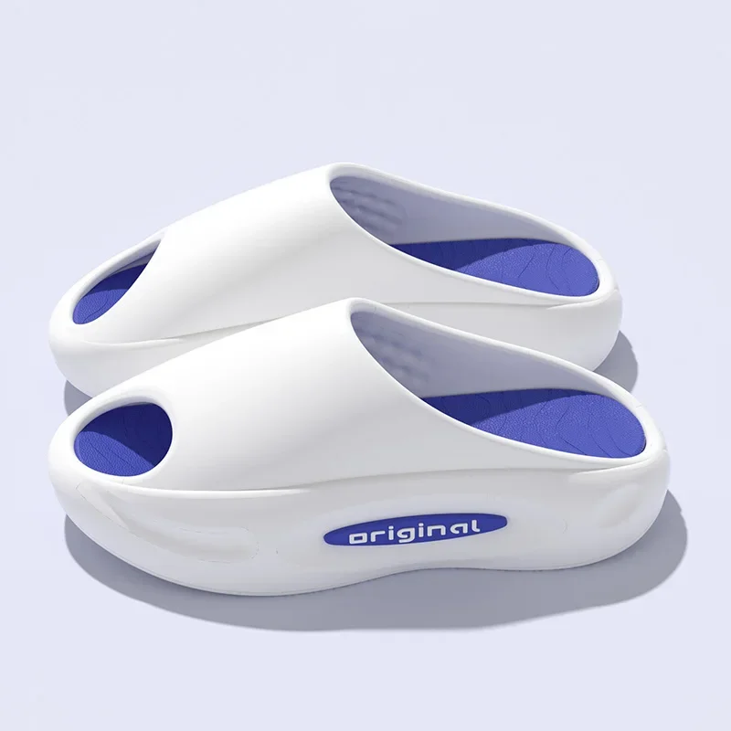 Fashion letter shoes thick sole simple slippers for men summer women's sandals foot massage home outdoor beach shoes for men