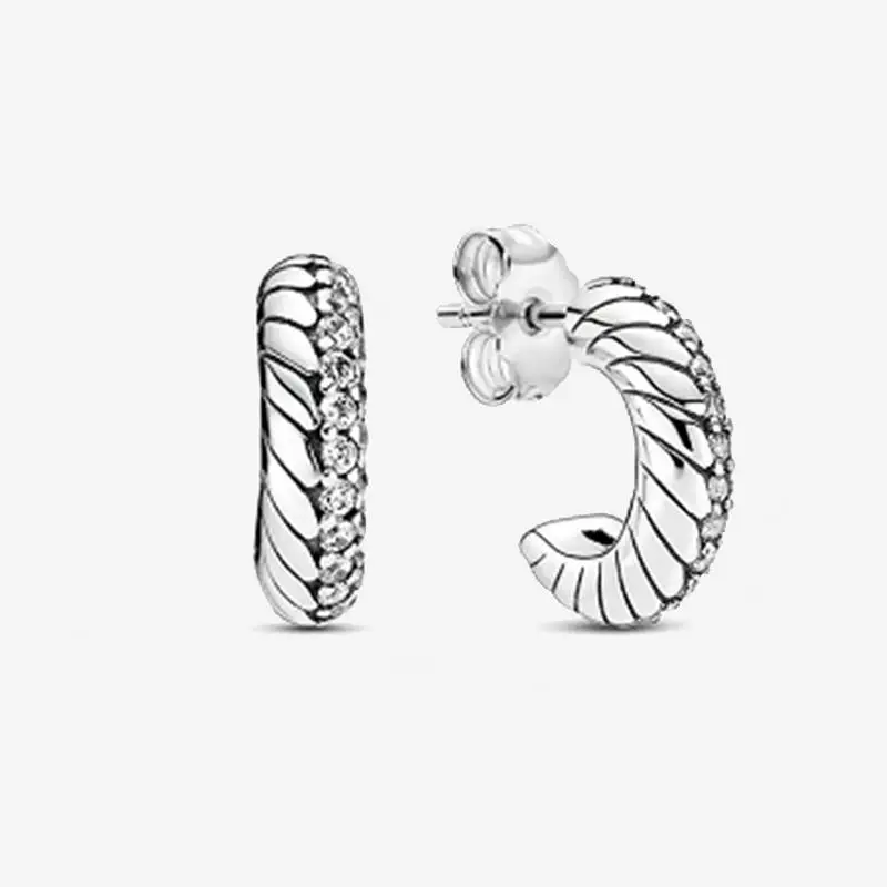 2022 Authentic 925 Sterling Silver Earring Sparkling Star Blue Gem Golden Heart Halo Stud Earrings Women Jewelry BirthdayGift 