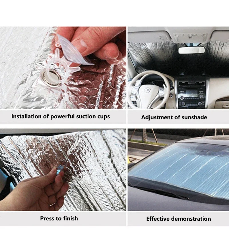 자동차 햇빛가리개 전면 앞유리 두꺼운 알루미늄 호일 단열 커튼, 여름 햇빛가리개 자외선 차단 자동차 용품, 1PC