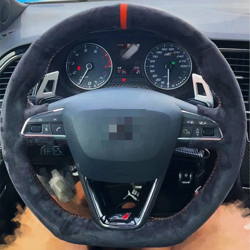 Coprivolante Per Auto In Pelle Scamosciata Nera Per Seat Leon Cupra R Leon St Cupra Leon St Cupra Ateca Cupra Ateca Fr Toledo