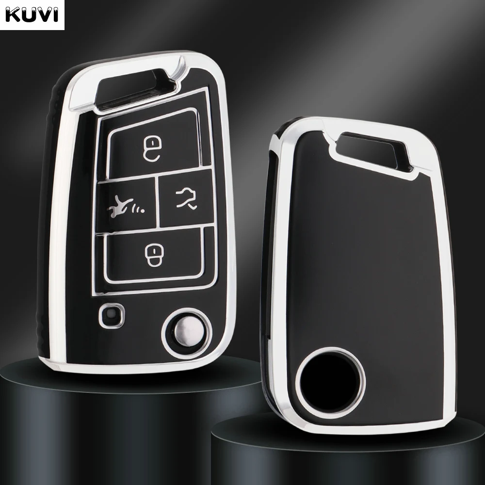 3 4 Tasten TPU Auto Schlüssel Fall Abdeckung Shell Für VW Volkswagen Golf 7 MK7 Tiguan MK2 Für Seat Ateca Leon FR Ibiza Für Skoda Octavia