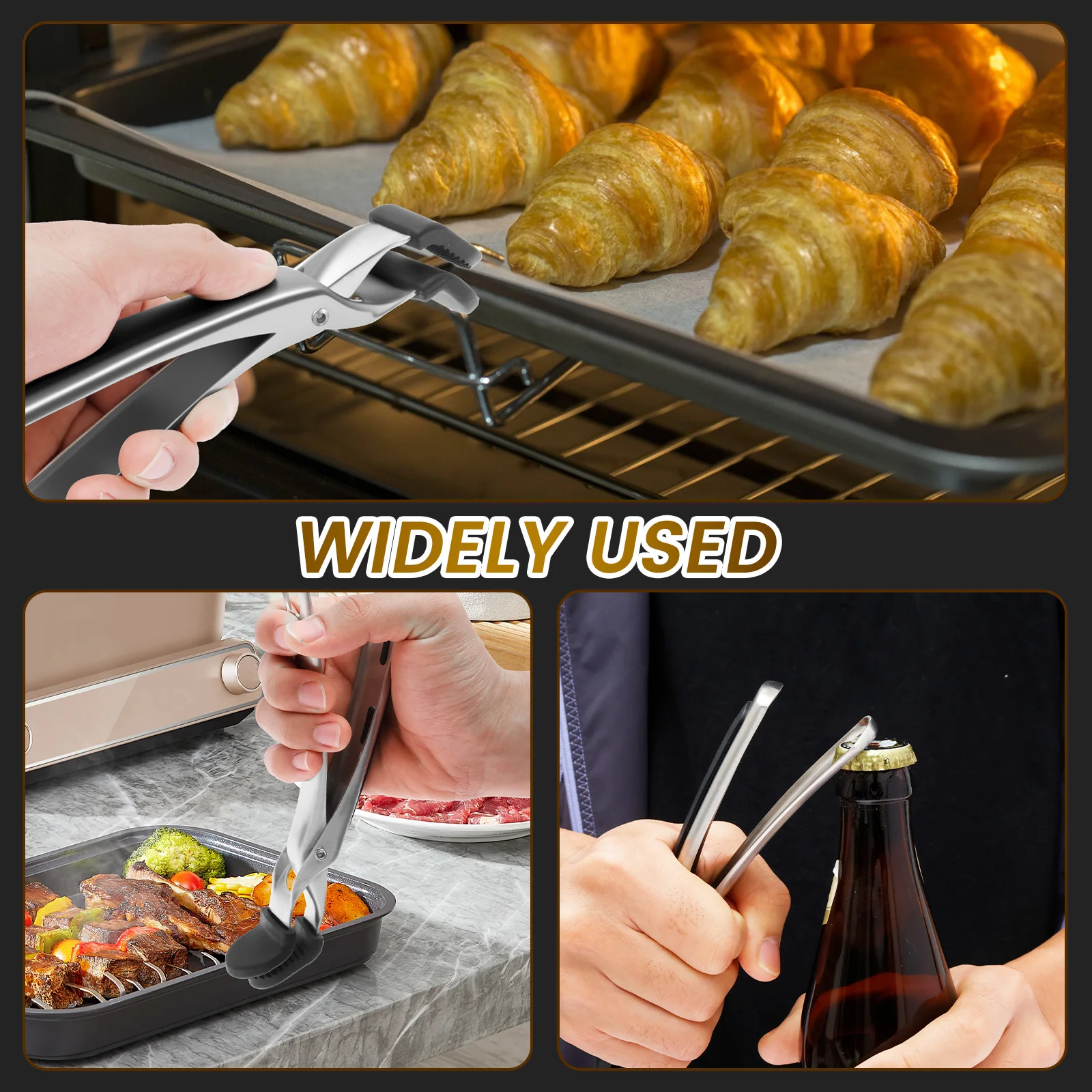 2 Pcs Anti-scald Clip Stainless Steel Plate Gripper Anti Scalding Tray Holder Multi-functional Tray Clip for Kitchen Accessories