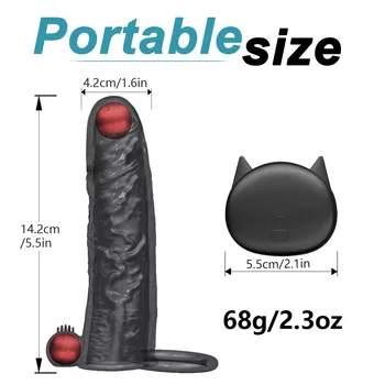 Adult Sex Toys Penis Vibrating Condoms Enlargement Men Reusable Dick Condom Vibrator Penis Sleeve Sex Toys for Couples 3
