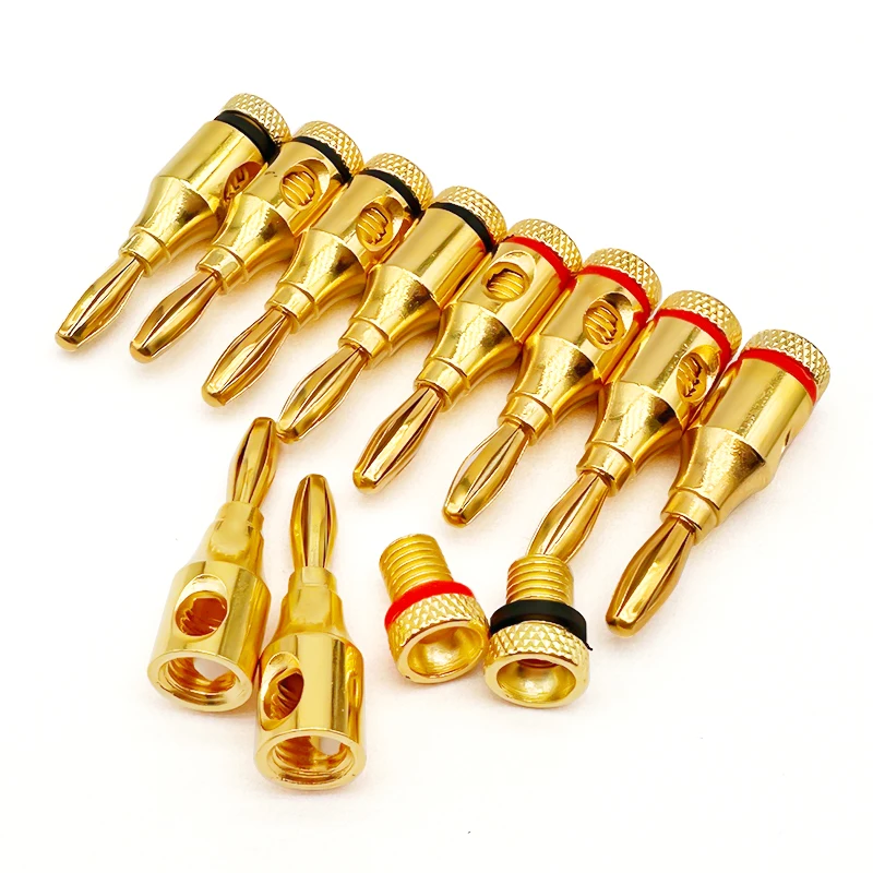 10 Connettori Banana Maschio 4mm – Placcati Oro – Tipo Saldatore – Per Cavi ELH