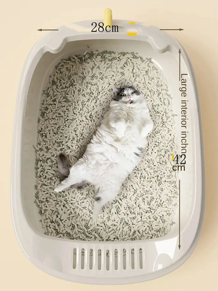 Cat Litter Box Extra Dinosaur Semi-Enclosed Large Size Detachable Washable Anti-Splash For Large Cats