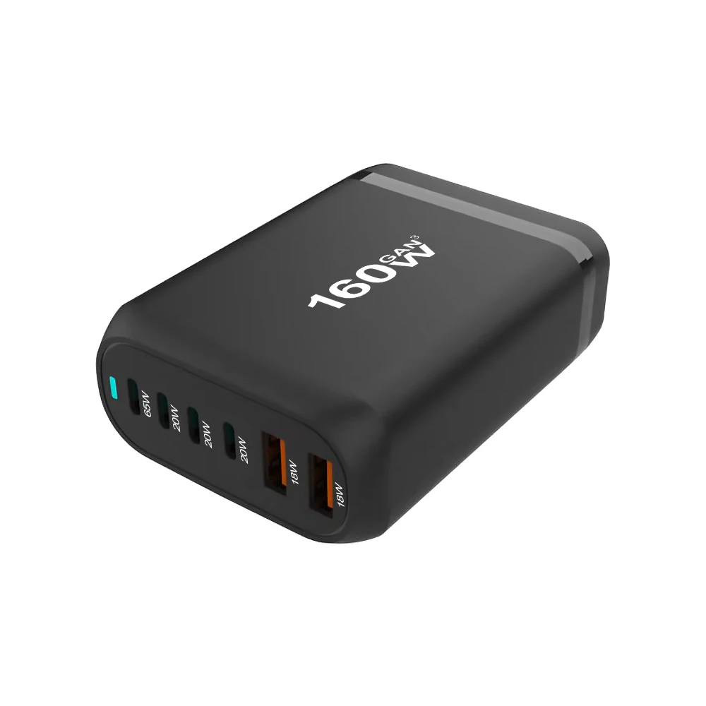 Gan 고속 충전 3.0 USB 타입 C 고속 충전기, 모바일 6 포트 USB 타입 C PD 충전기, 휴대 편리한 태블릿 충전기..
