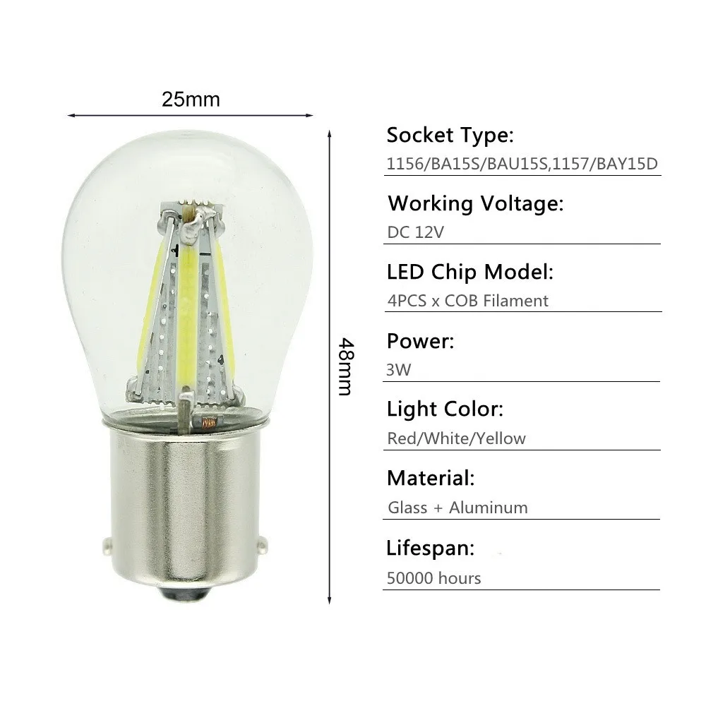���� LED �ڵ��� ��ȣ ����, 1156 BA15S BAU15S 1157 BAY15D 12V COB �ʶ��Ʈ, �ڵ� �극��ũ ����Ʈ, ���� ����, ���� ���õ�, 2 ��