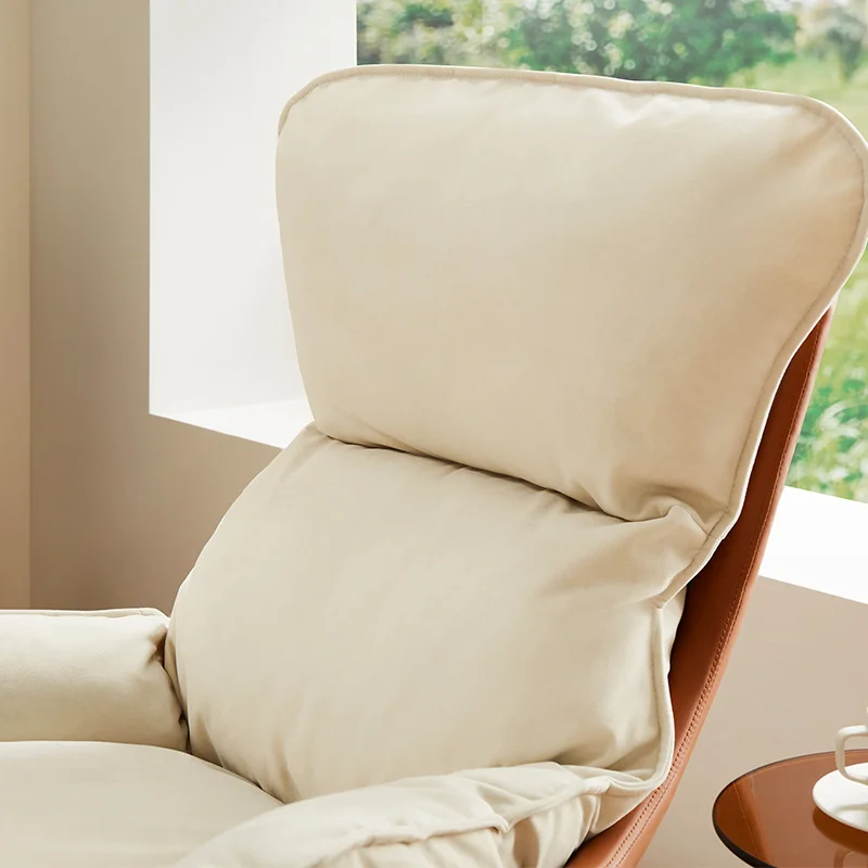 Divano singolo Designer minimalista Camera da letto casual Casa Piccolo soggiorno Tessuto Persona pigra Sedia girevole a guscio d'uovo Poltrona lounge - immagine 5