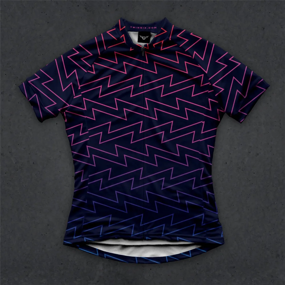 thumbnail image 1 of Sudadera con estampado de primavera TwinSix, maillot de ciclismo de verano para mujer, maillot de juego estándar del equipo profesional de ciclismo, camiseta transpirable 100 % poliéster, 1 of 5