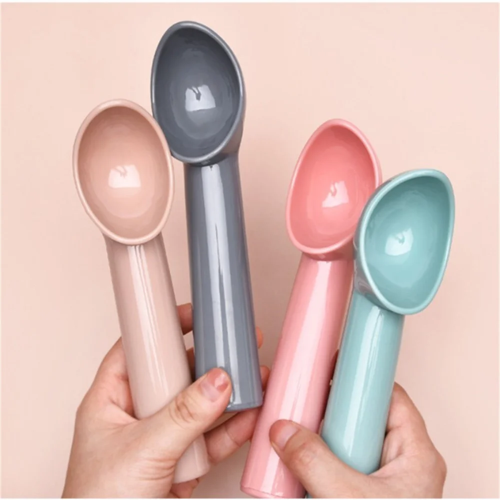 LINSBAYWU 4 Colors Ice Cream Spoon Fruit Scoop Tool Household Kitchen Ice Cream Scoop Thickened PP Plastic