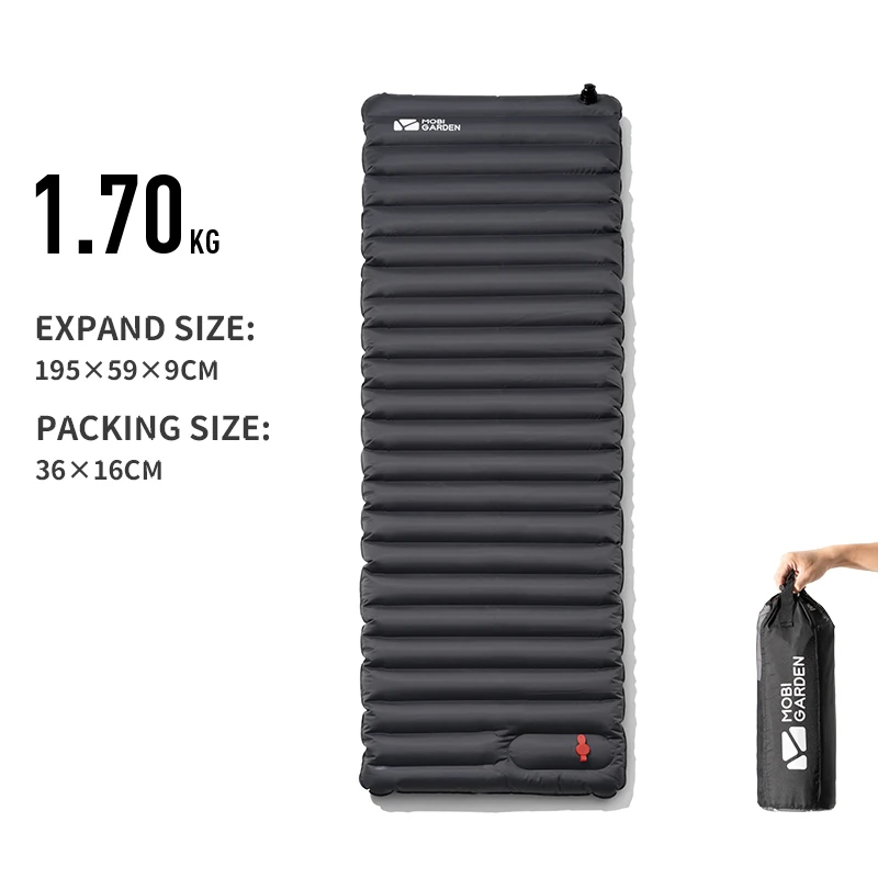 MOBI GARDEN Camping Air Mat espessura 9cm portátil comprimido inflável bomba ar único ar cama dupla