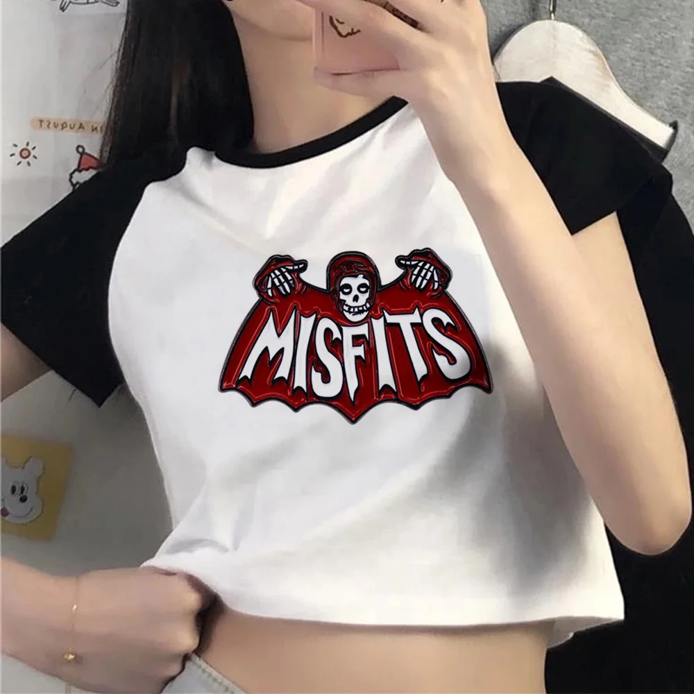 Dames Emo Grunge T-shirts - Vintage Y2K Nep 2 Stuk Gitaar Grafische Baby Tee Gothic Esthetische Korte Mouw Off Shoulder Crop Top Alt Streetwear Punk Zomer Harajuku, Rood, XL