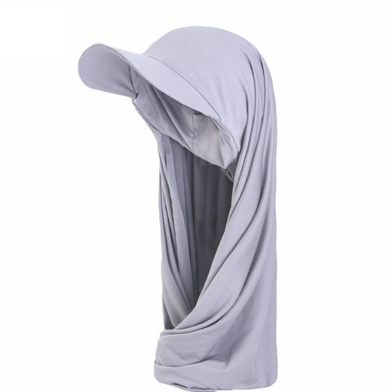 

Musilm Women Hijab with Base Ball Cap Summer Sports Cap with Hijabs Ready To Wear Instant Sport Hijabs Baseball Cap Head Scarf