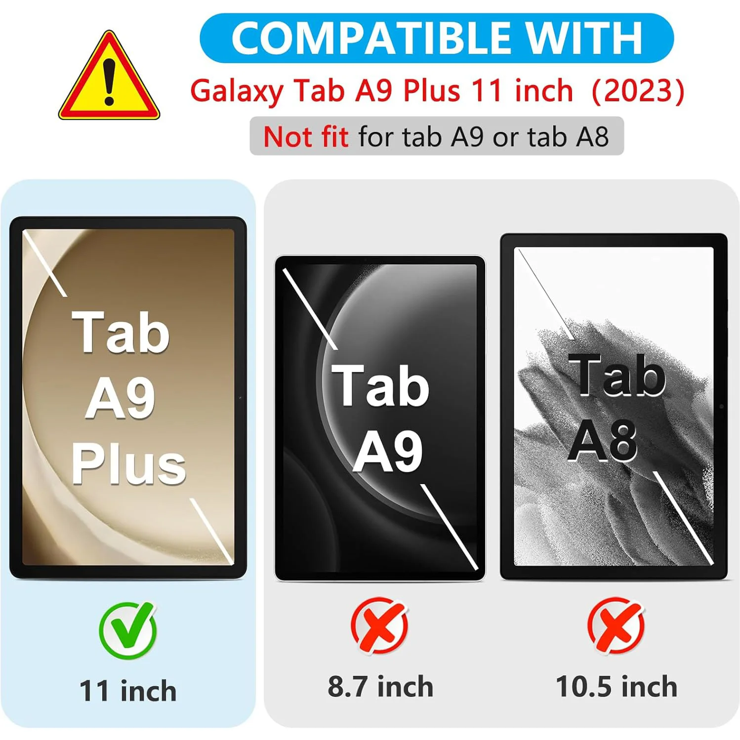 Premium Tempered Glass Screen Protector - 2 Pack, HD Clear, 11 Inch