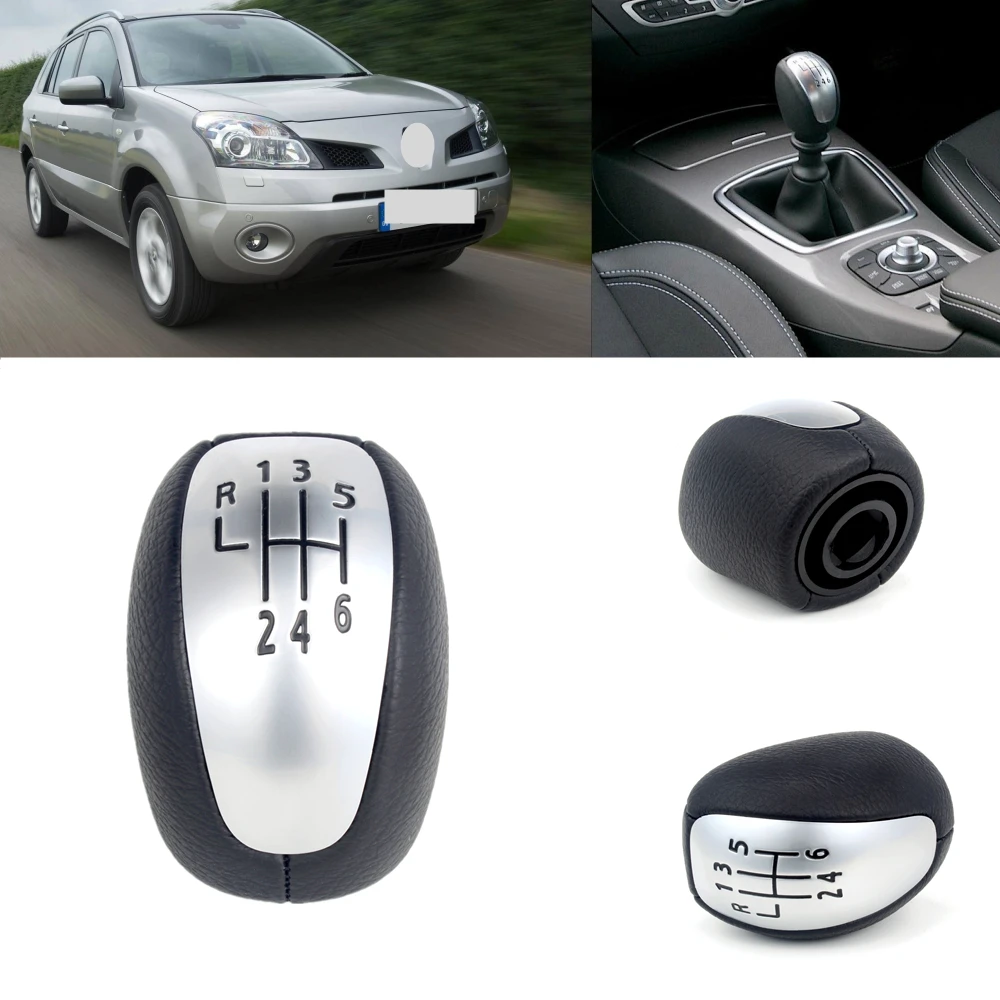 Leather 6 Speed Gear Shift Konb For Renault Koleos 2007-2013 car gear shift knob
