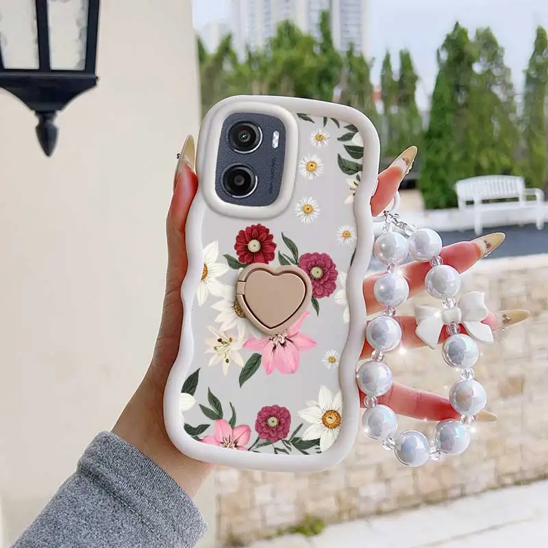 3-Piece Fragrant Flower Phone Case Set with Lanyard and Stand