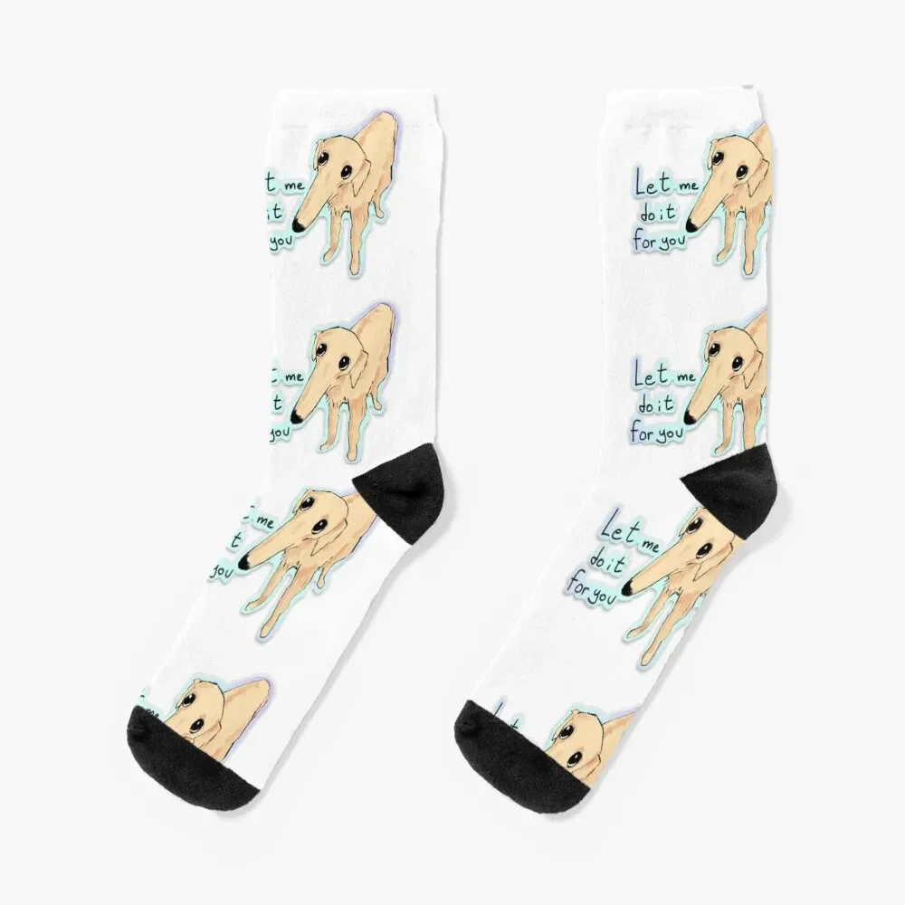 Let me do it for you Borzoi Meme Socks New year's cute Male Socks Women's