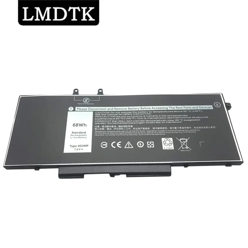 Lmdtk Nuova Batteria Per Laptop 4Gvmp 7.6V 68Wh Per Dell Latitude 5400 5410 5500 Precision 3540 3550 Inspiron 7590 Serie 2 In 1