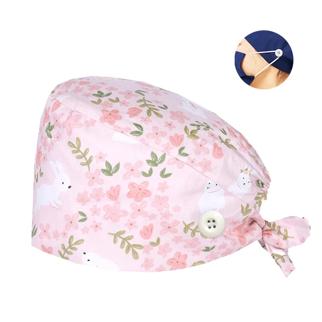 Bonnet Chirurgical Rose Vif - Casquette Médicale Lavable Coton - Taille Unique Femme