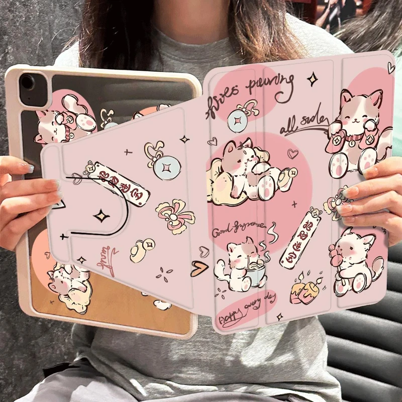 Fortune Cat Protective Tablet Case – Universal Fit