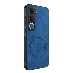 Fashion Business Matte Leather Silicone Case with Lens Protection and Shockproof Cover for VIVO Y21D 4G (Blue)