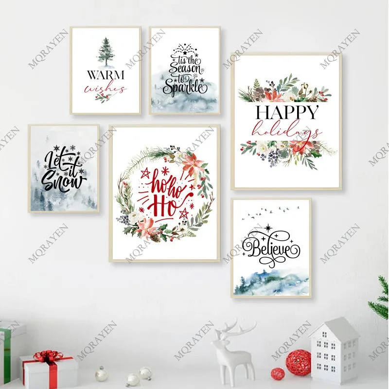 Christmas Prints Nordic Wall Canvas 2