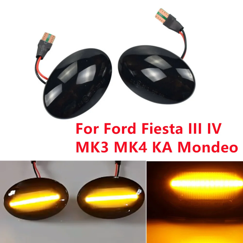 

2X Dynamic Side Marker Light Sequential Turn Signal Lamp For Ford Fiesta III IV MK3 MK4 KA Mondeo I MK1 Transit Tourneo MK6 MK7