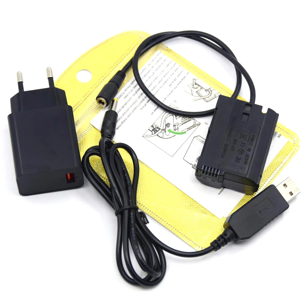 Power Bank MH25 USB Cable+Charger+EP5B ENEL15a EL15 Dummy Batter for