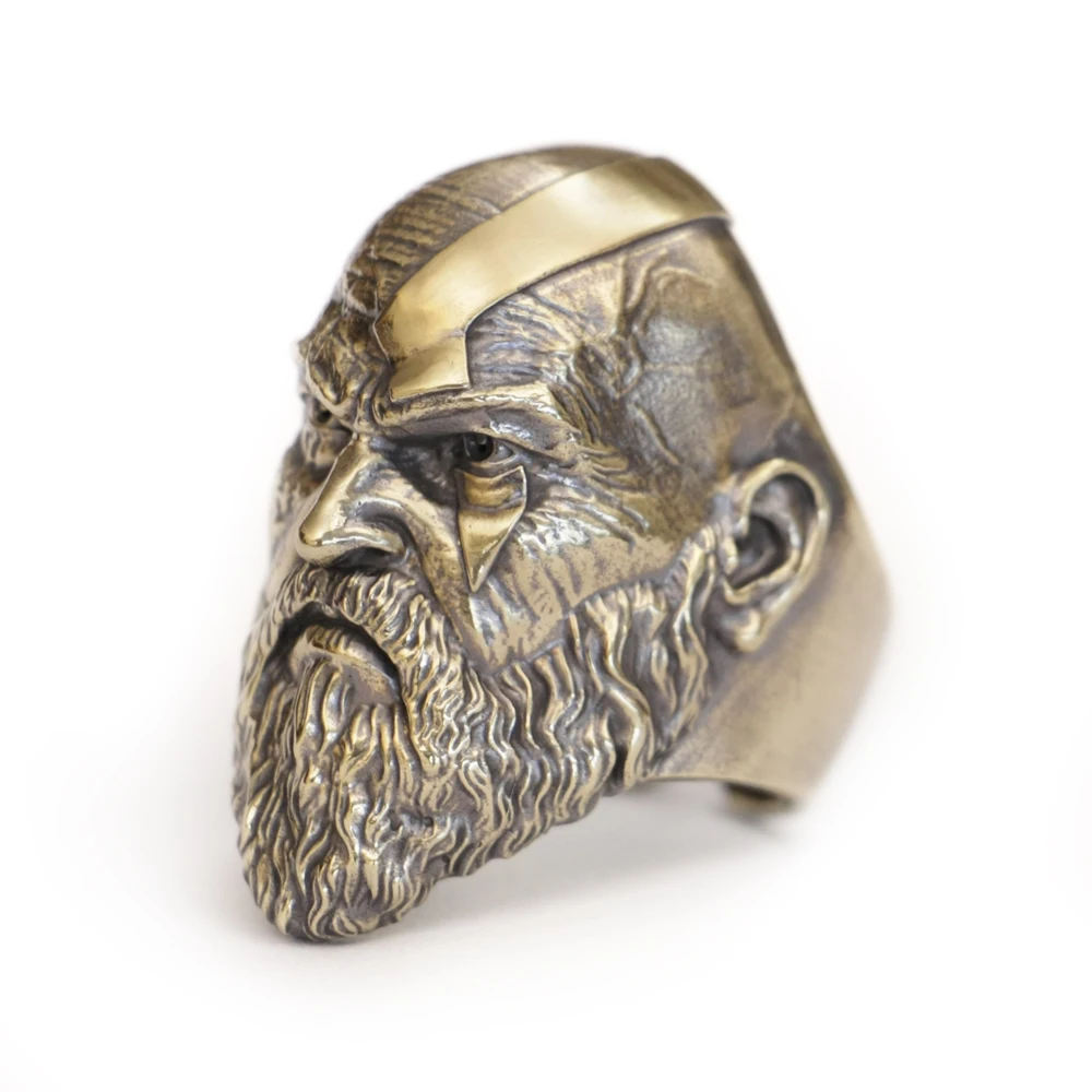 

God Of War Kratos Solid Brass Ring Punk Jewelry BR313 US Size 7~15