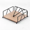 Napkin Paper Holder Bar Restaurant Hotel Napkin Organizer Black/White/Gold Tissue Storage Rack Square Solid Wood Tissue Holder 6