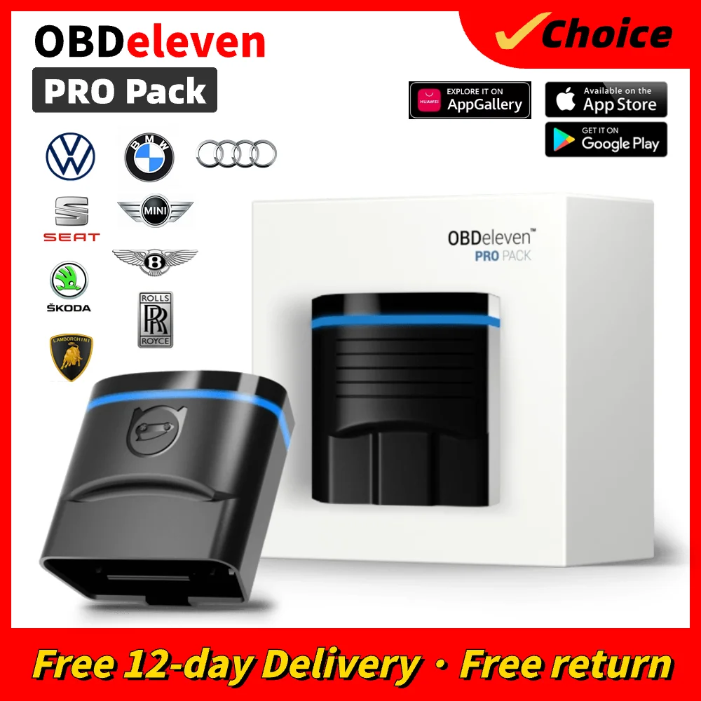 OBDeleven OBD2 Diagnostic Tool Scanner, For Audi/Seat/Skoda/Volkswagen,  Observe Battery Status, Share Diagnostic Data Log Via Email, Android, First  Gen Device, White