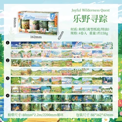 Fun Landscape Series Washi Tape Set - Artistic DIY Scrapbooking & Crafting Essentials - 80mm X 2.2m (A)