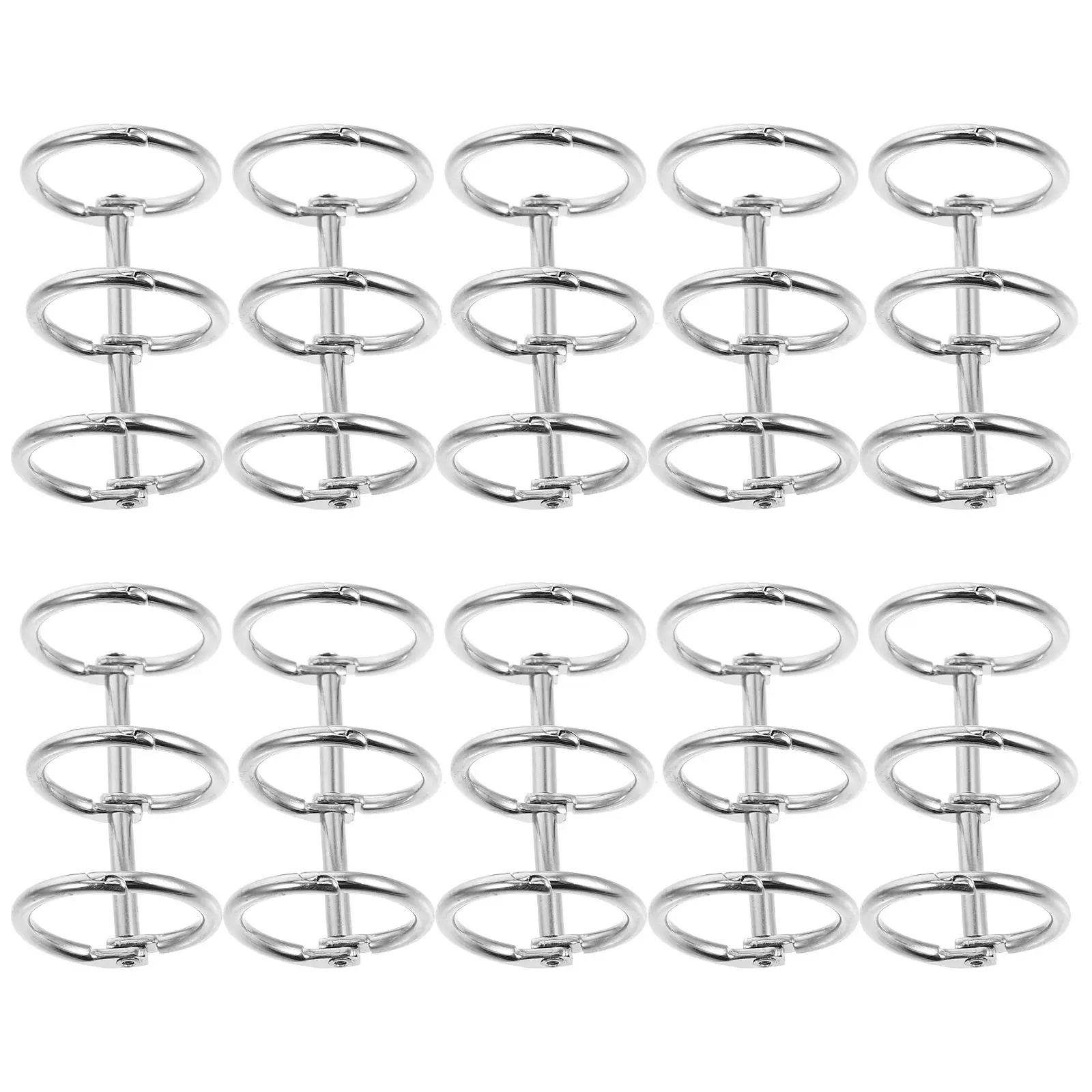 10pcs 실버 메탈 3링 바인더 링 20mm, 개봉 가능한 루즈 리프 북 링, DIY 프로젝트용 캘린더 바인딩 클래스프 사무실 학교용