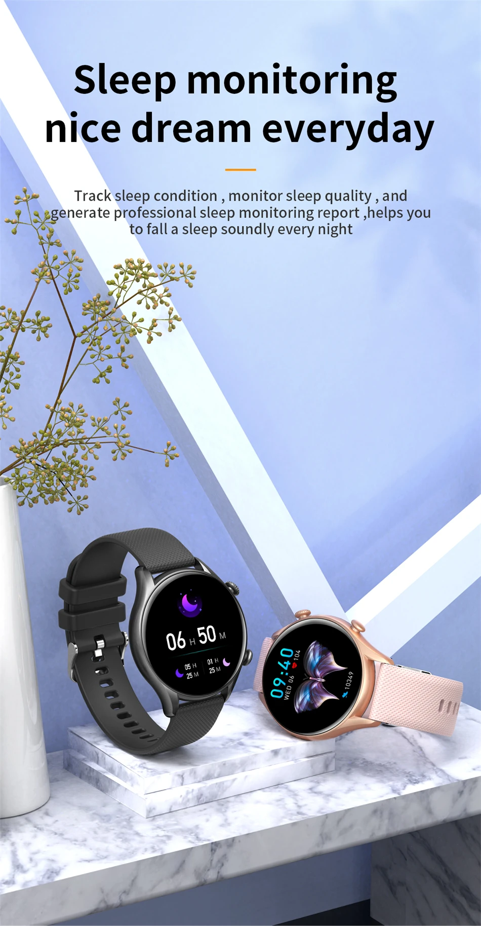 KALOSTE Smart watches Women Bluetooth call Heart Rate Sport Fitness Tracker clock Waterproof Ladies Smartwatch For Android ios