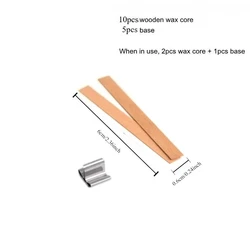 Natural Wooden Candle Wicks with Clips for Jar Candle Crafting - Smokeless and Handmade Core (5 sets 6x60mm)