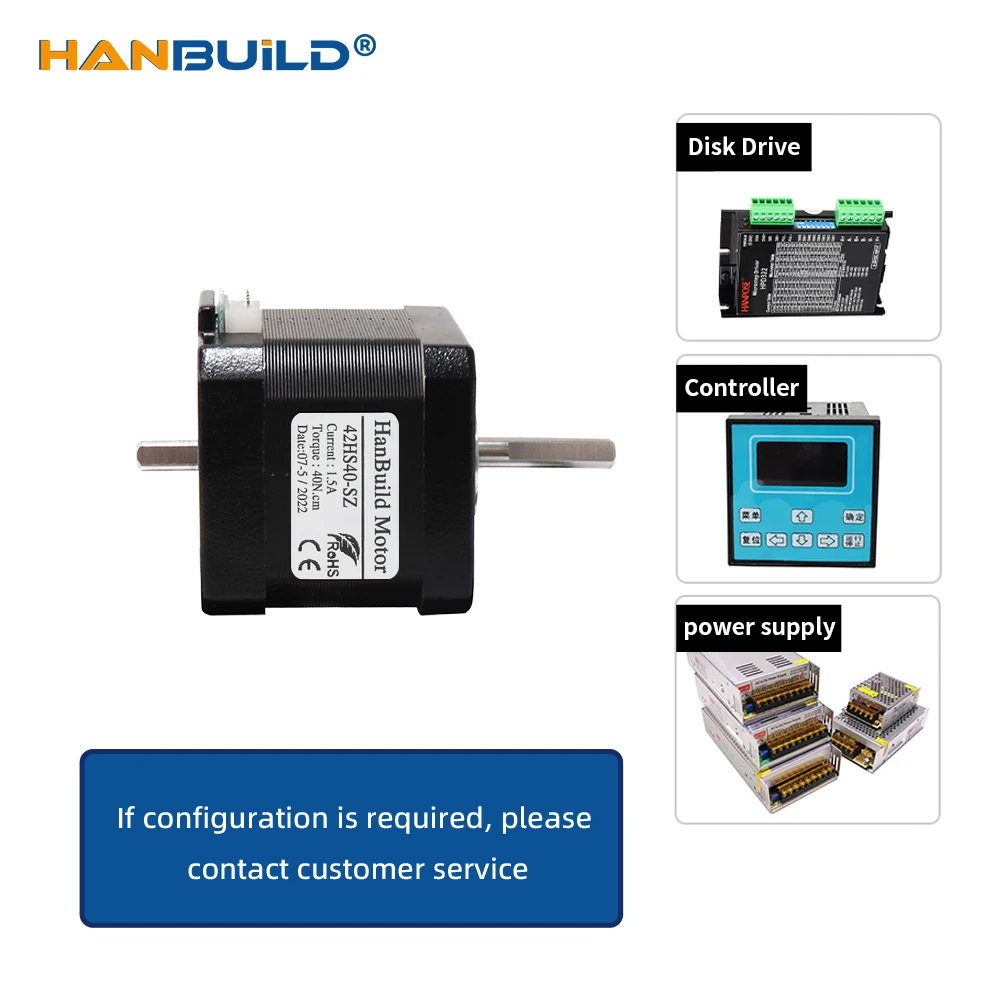 Stepper motor Nema17 17HS4401S-SZ 4-lead double shaft motor for 3D printer monitor equipment