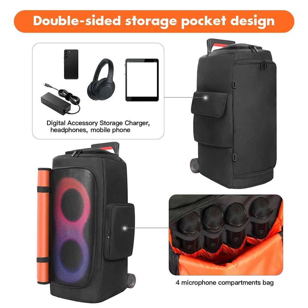 Portable Speaker Dust Case for JBL PARTYBOX 310/320 Double-Sided Speaker Storage Bag Travel Carry Case for JBL PARTYBOX 310/320