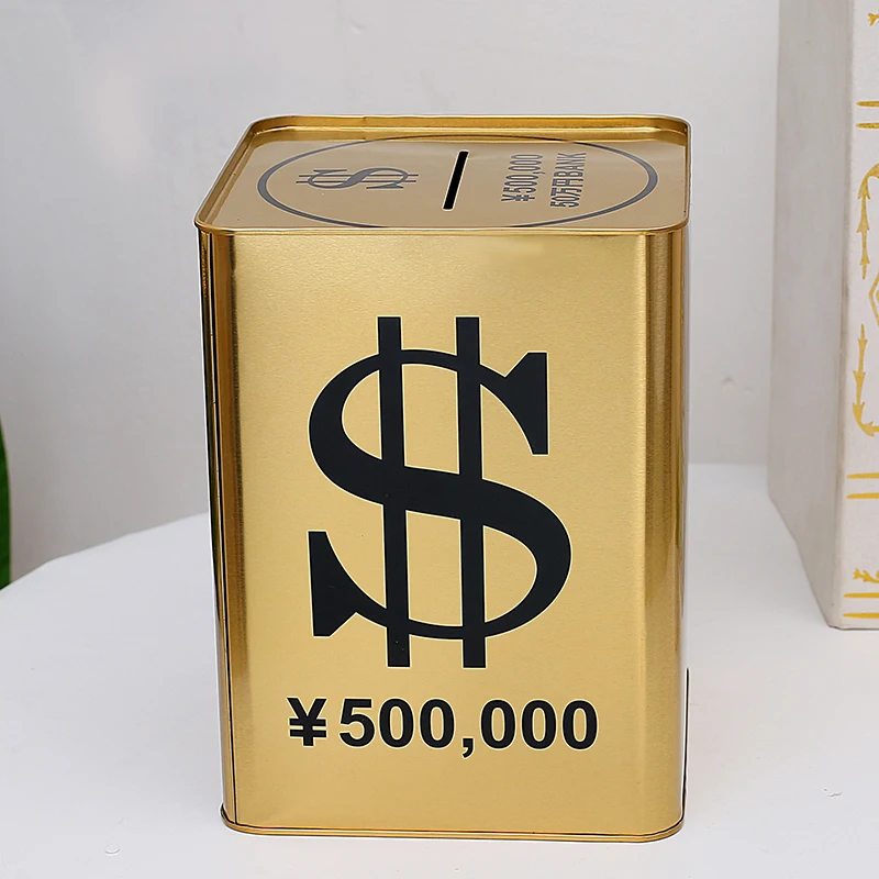 CreativeBigPiggyBankMetalGoldLargeMoneyBoxesforMoneyAdults