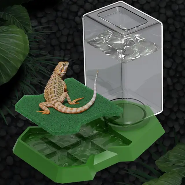 Reptile Water Feeder Reptile Automatic Water Dispenser Waterer Anti-slip Large Capacity Turtle Feeders Waterer For Snake 2