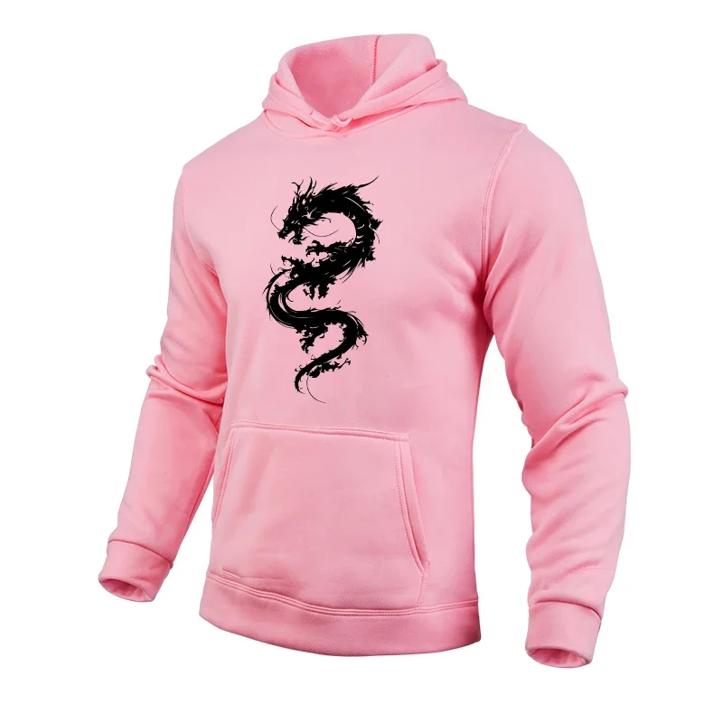 Men's Chinese Dragon Printed Hooded Sweatshirt