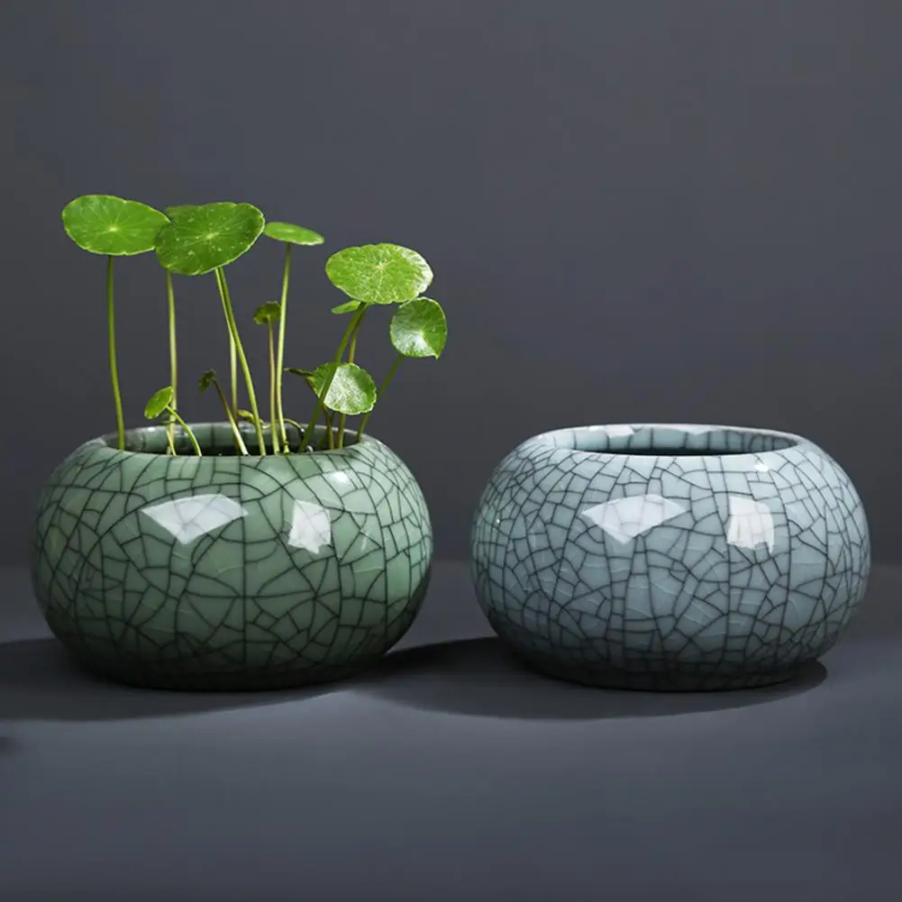 11cm Ceramic Flowerpot Ice-cracked Bowl Lotus Planter Mini Vase Glazed Bonsai Planting Pennywort Thou Jun Kiln Hydroponic Pot 11cm Ceramic Flowerpot Ice-cracked Bowl Lotus Planter Mini Vase Glazed Bonsai Planting Pennywort Thou Jun Kiln Hydroponic Pot