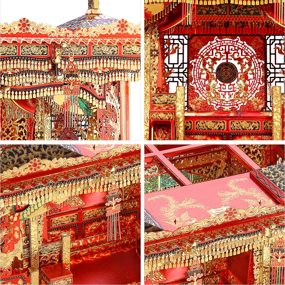 Piececool 3d Puzzle Wedding Bed Metal Model Kits DIY Set Chinese Style Toys for Adult Jigsaw for Relaxtion 6