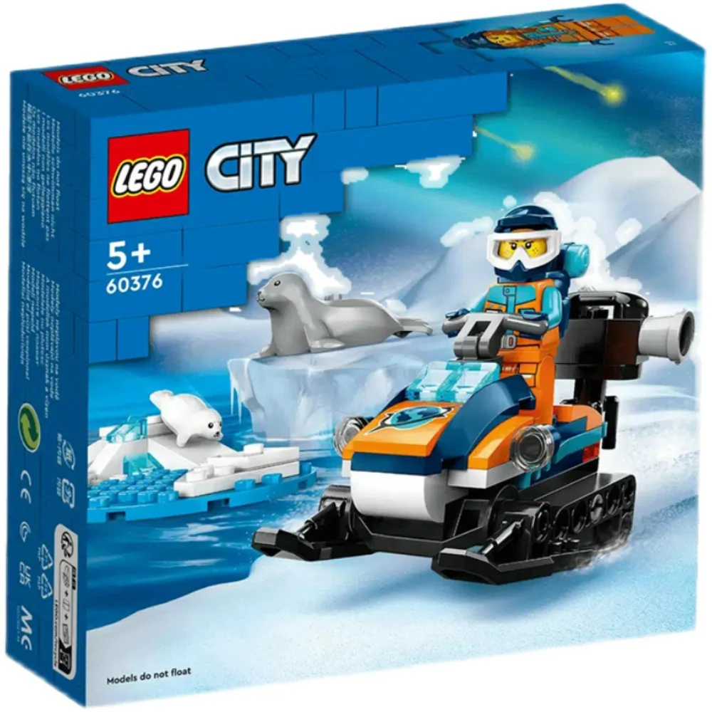 LEGO 60376 City Arctic Snowmobile Construction Toy Set with 3