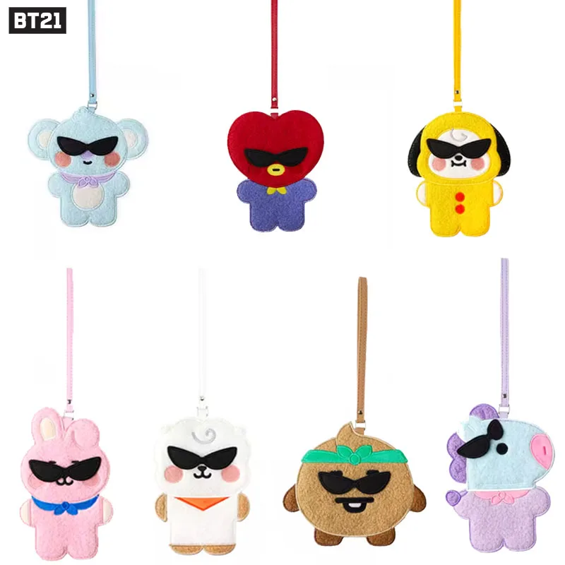 

Bt21 Plush Luggage Tag Cute Cartoon Travel Anime Cartoon Idol Key Chain Bag Pendant Accessories Mang Koya Tata Student Girl Gift