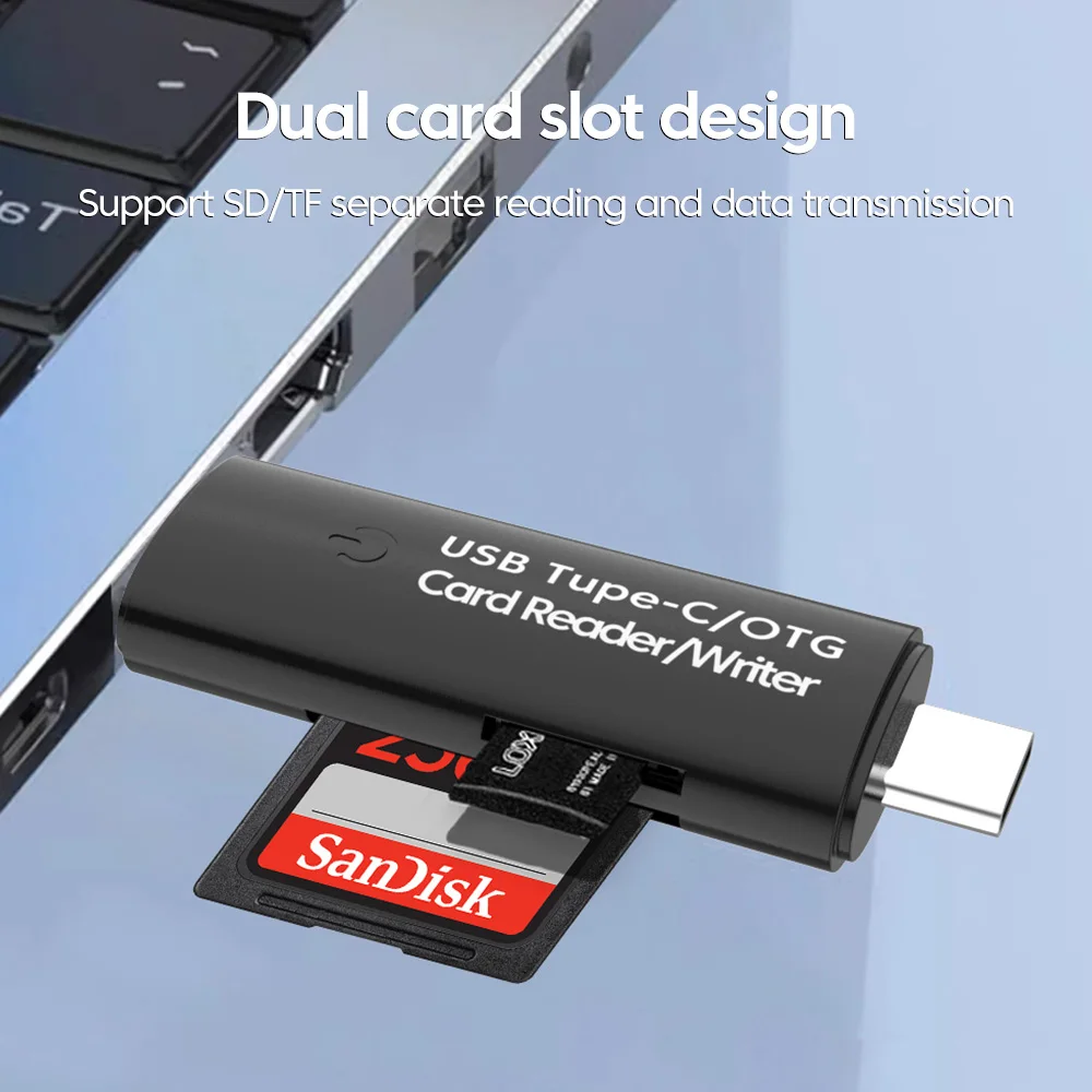 멀티 in 1 Type C SD TF 카드 리더기 USB To Type C/Micro USB/SD/TF 스마트 메모리 카드 리더 어댑터(PC 노트북 액세서리용)