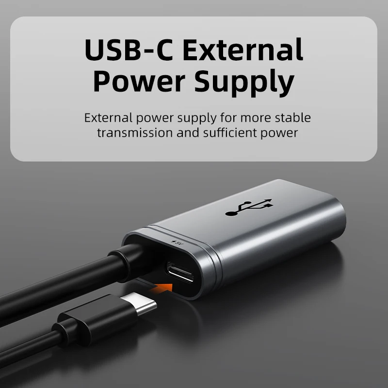 High-Speed USB 2.0 Active Extension Cable with External Power Supply